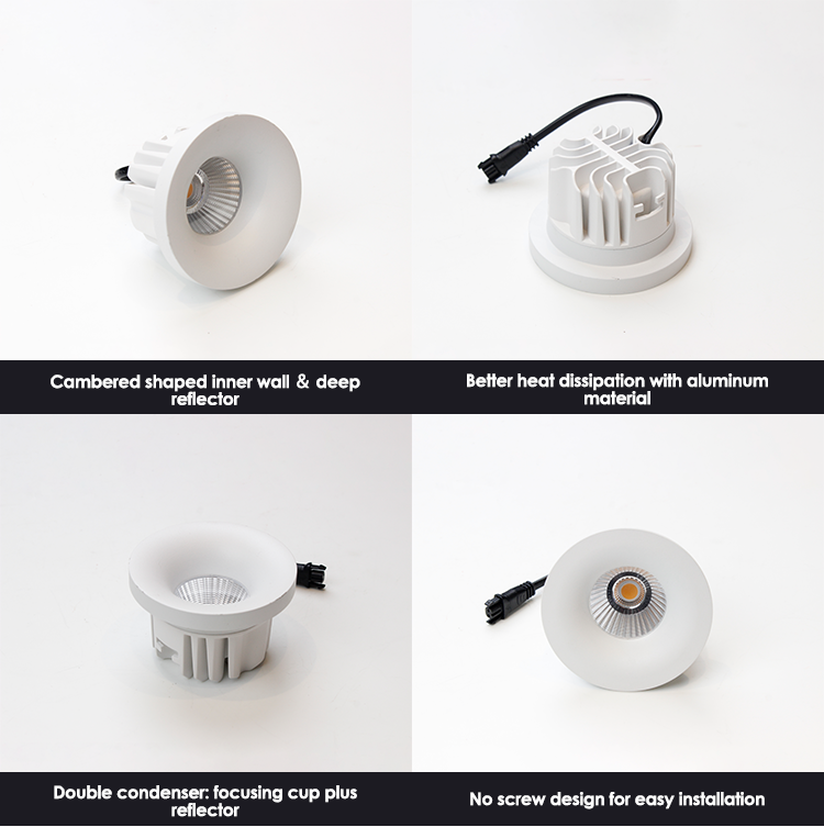 Cutsize 80-85mm 12W classic LED recessed spot light antiglare dimmable shopmall lights spotlight