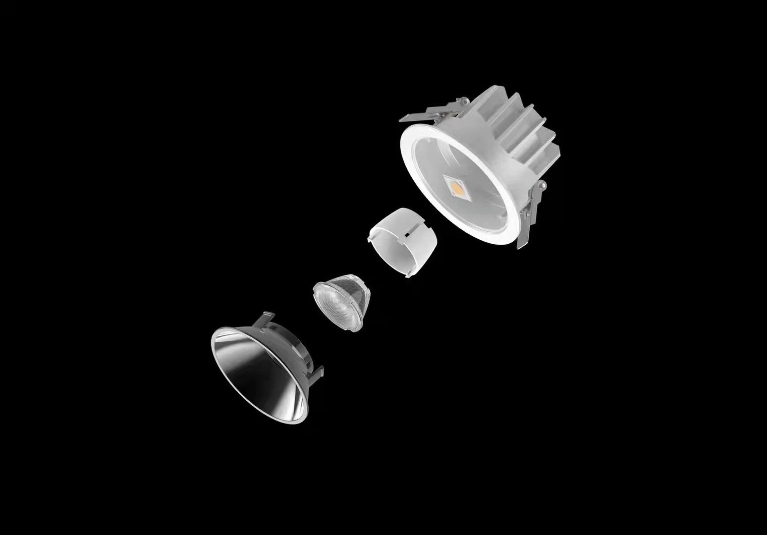 40W cutsize 165mm waterproof led downlight 4000K dimmable optional 0-10V/phase/Dali/triac/bluetooth/zigbee CRI 90/95