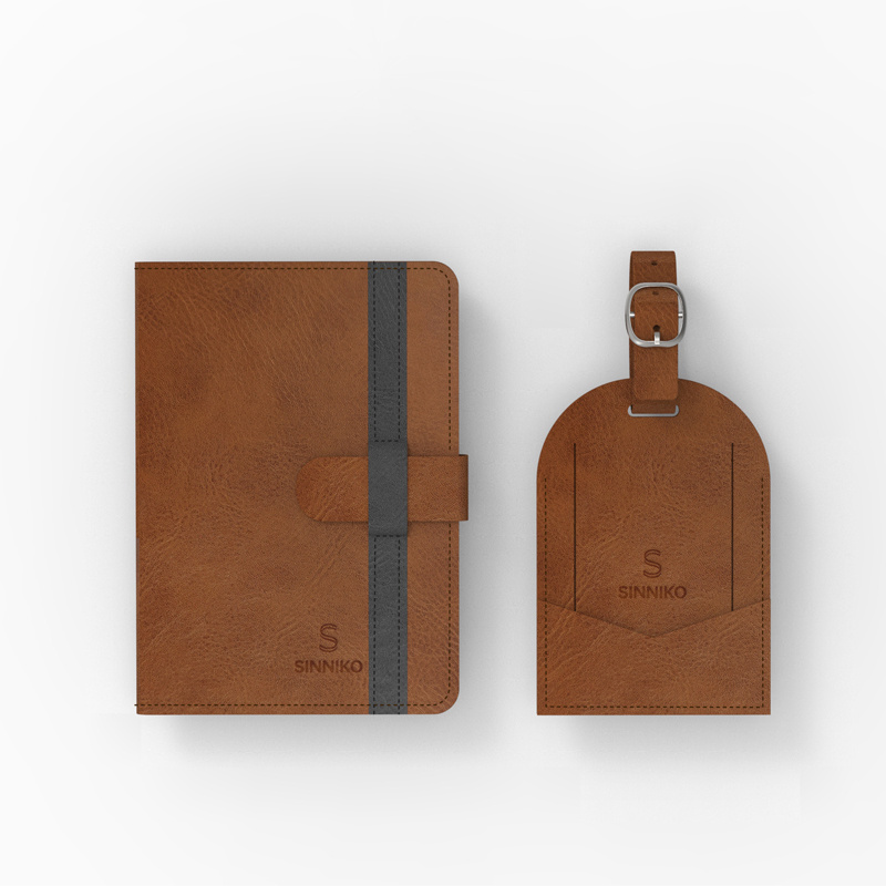 Minimalist personalized card and passport travel wallet Mr and Mrs passport wallet leather passport cover and luggage tag holder