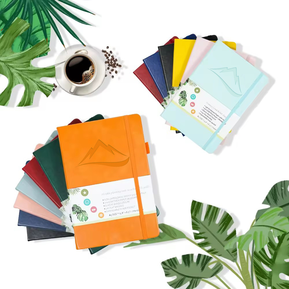 Trending products 2023 new arrivals a5 a6 notebook diary journals and planners hardcover pu leather business notebook set