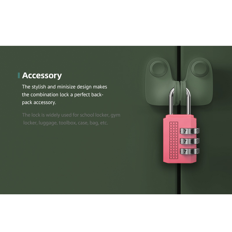 High Quality 3 Digit Combination Lock 01B Combination Password Padlock for Gym School Cabinet Security