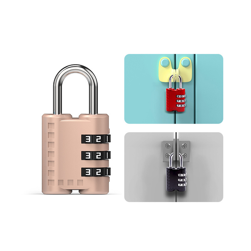 Up Security 3 Digits Combination Fashion Luggage Lock 33H-3D Combination Padlock for Safety Lockout Door Locker Password Locks