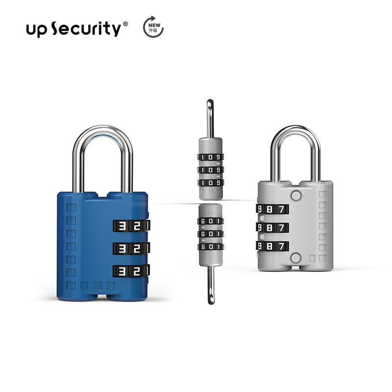 Up Security 3 Digits Combination Fashion Luggage Lock 33H-3D Combination Padlock for Safety Lockout Door Locker Password Locks