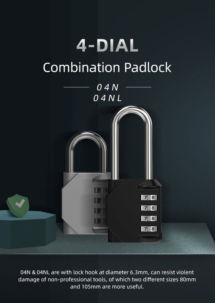 Hot selling Heavy Duty 4 digit combination padlock High Security Password Padlock Zinc Alloy Pad Lock For Luggage