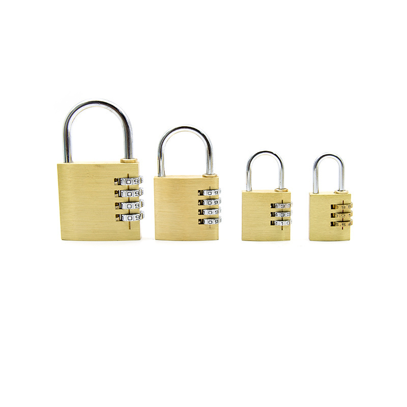 Hot Selling Gold Brass 3 digit  Combination Lock  copper password number letters padlock for bag suitcase cabinet locker