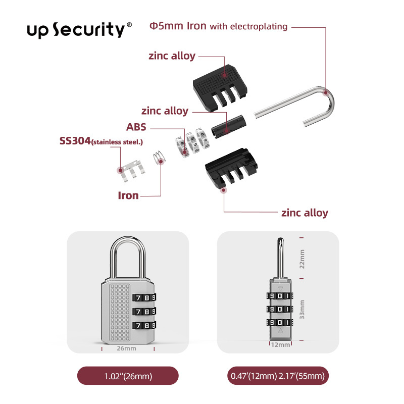 smart padlock For Gym Locker  Resettable Password Combination Padlock Mailbox 4 Digit/dial Combination lock