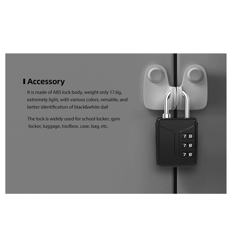 Macaroon Plastic Combination Lock Safety ABS 3 Digit mini lock   travel Luggage code number padlock