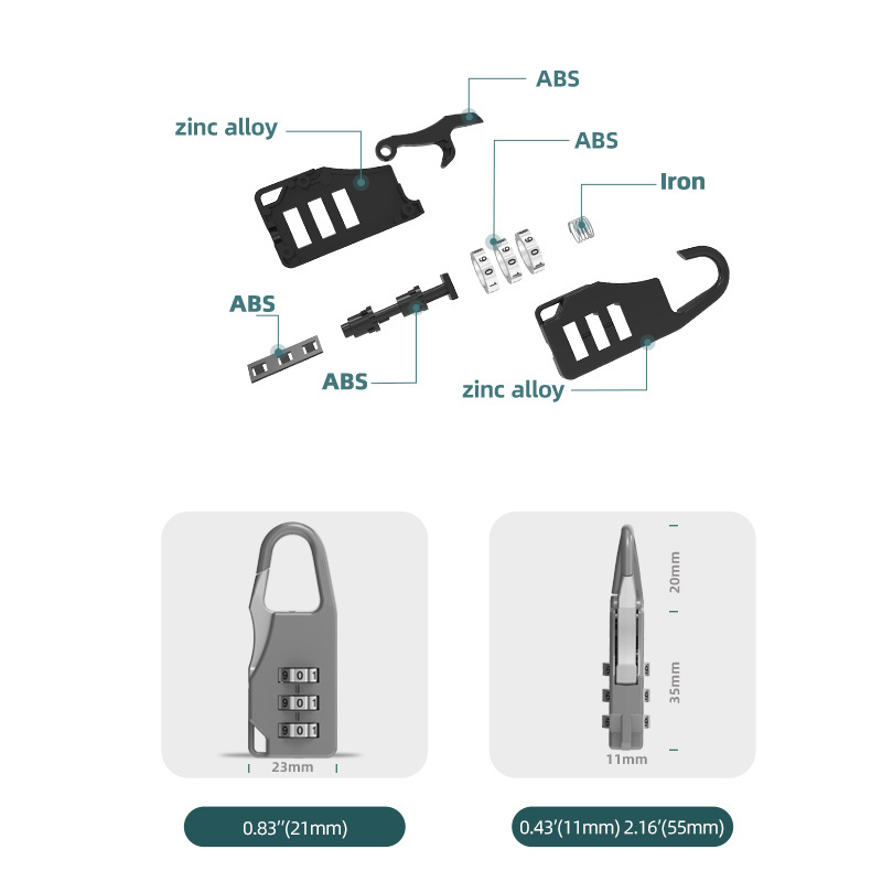 Mini Lock Digital Padlock Travel Bag Zipper Combination Padlocks wholesale Mindy Padlock Best Small Luggage Lock with Code