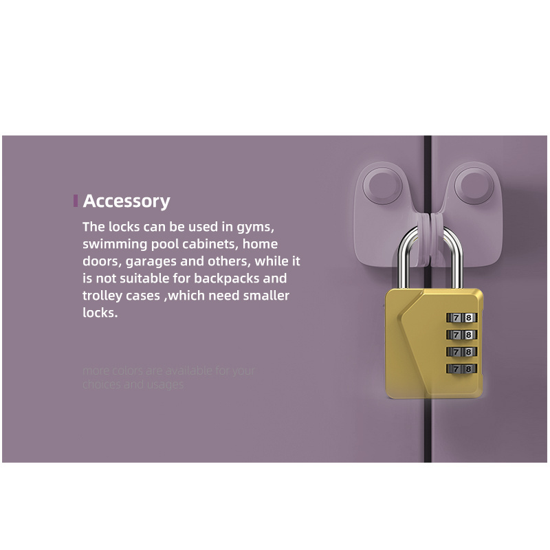 Zinc Alloy 4 Digital Combination Padlock Traveling Password Locks Hot sale Keyless Gym Combination Lock