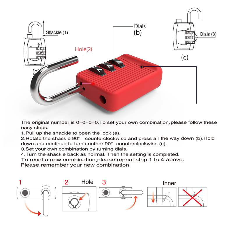 2023 New Combination Lock 3 Digit Padlock with Combination 01H3 Small Cute Fashion Luggage Locker Locks for Gym School Cabinet