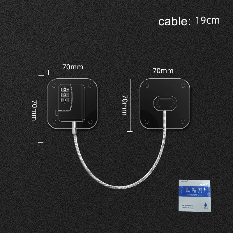 Child Safety Cabinet Lock Fridge Lock With Strong Adhesive Drawer Refrigerator Lock With Cable