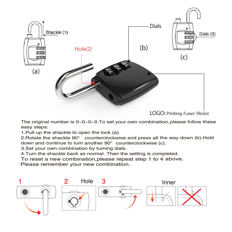 2022 New 3 Digit Mini Combination Lock Padlocks for Luggage 29N-3D Zipper Combination Travel Padlock Gym Cabinet Code Padlock