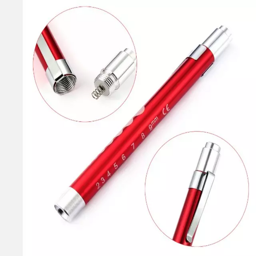 Pen Light with Pupil Gauge LED Medical Penlight Torch Mini Led Pen Flashlight with Clip 70 EDC Flashlight DC Emergency Aluminum