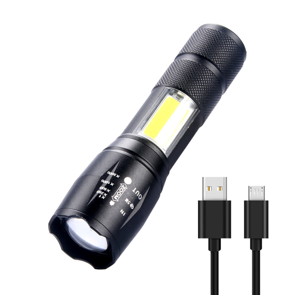 Rechargeable Torch Flashlight IP65 Emergency Xhp70.2 Flashlight Strong Power Nightlights LED DC Aluminum Alloy 70 DC 6V 100