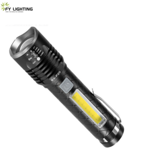 2023 FY Edc Zoomable Usb Charging Torchlight Pocket Flash Light Led Torch Mini Waterproof Flashlight