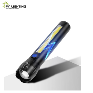 30W High Lumen Torch Light Led Long Range Powerful Super Bright Usb Rechargeable Flashlight 2024 FY Aluminum DC Lithium Battery