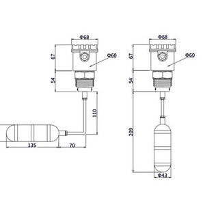 High And Low Marine alarm uqk marine float level switch for Liquid Detection petrochemical sus 304