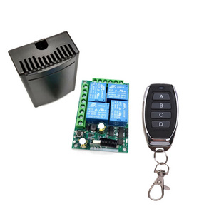 Wireless remote control switch DC 12V 10A 4CH relay receiving module and 4-channel RF 433 MHz remote control transmission