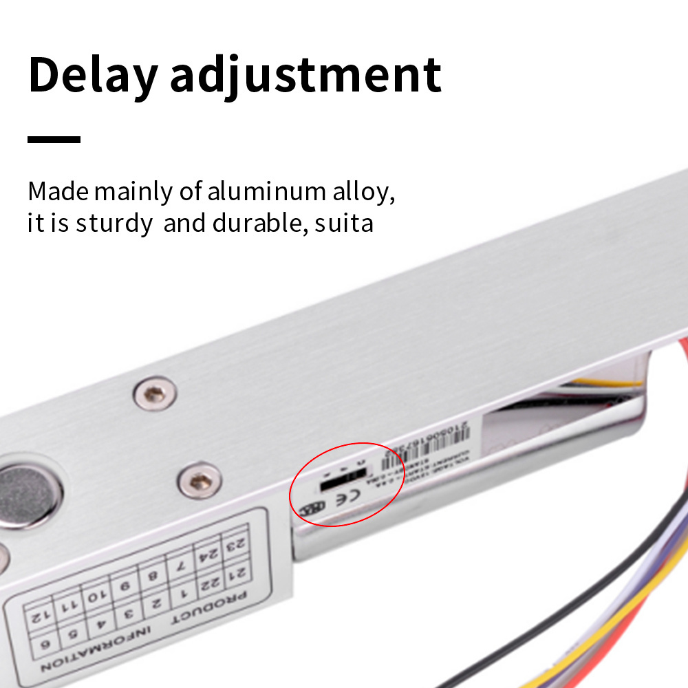 FFi DC202A Two line low-temperature delay electric plug lock (with light) furniture cabinet delay adjustable lock DC 12V 24V