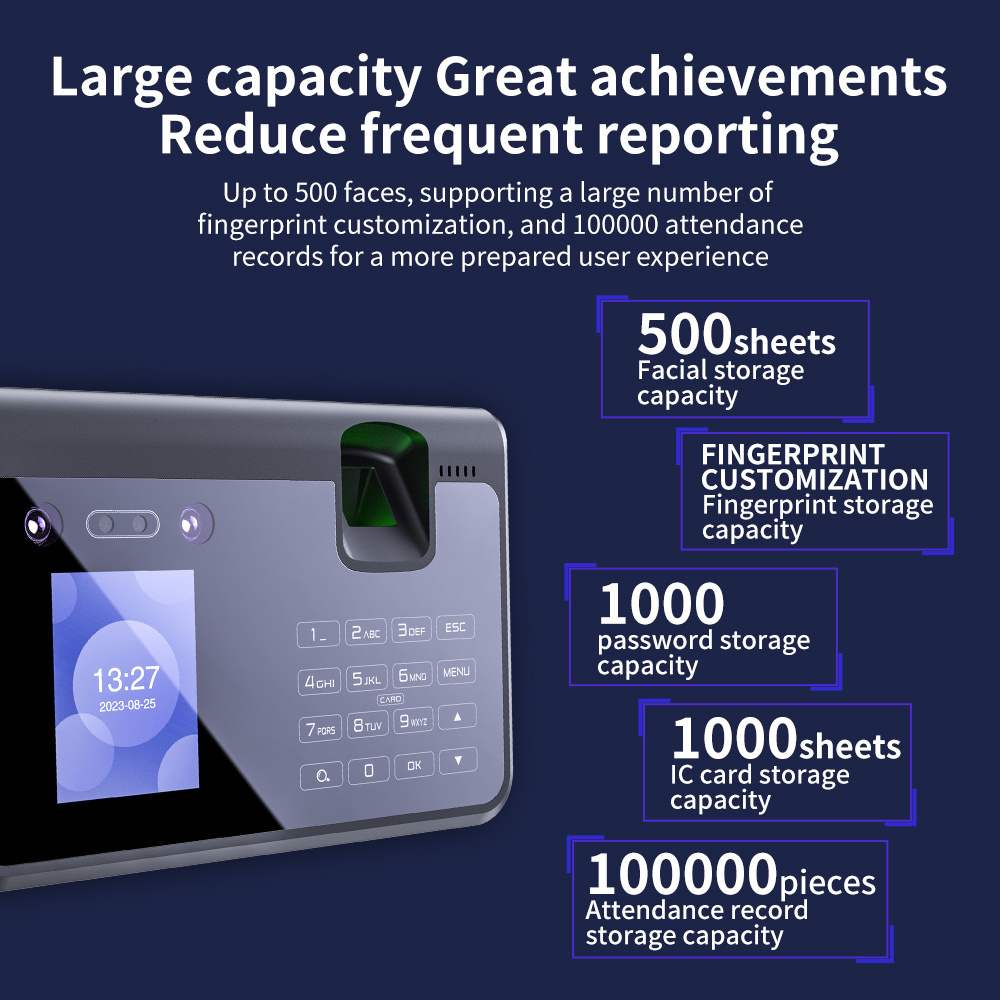 FACE3000 facial recognition attendance machine palm print punch machine palm vein punch machine clock in and sign in for work
