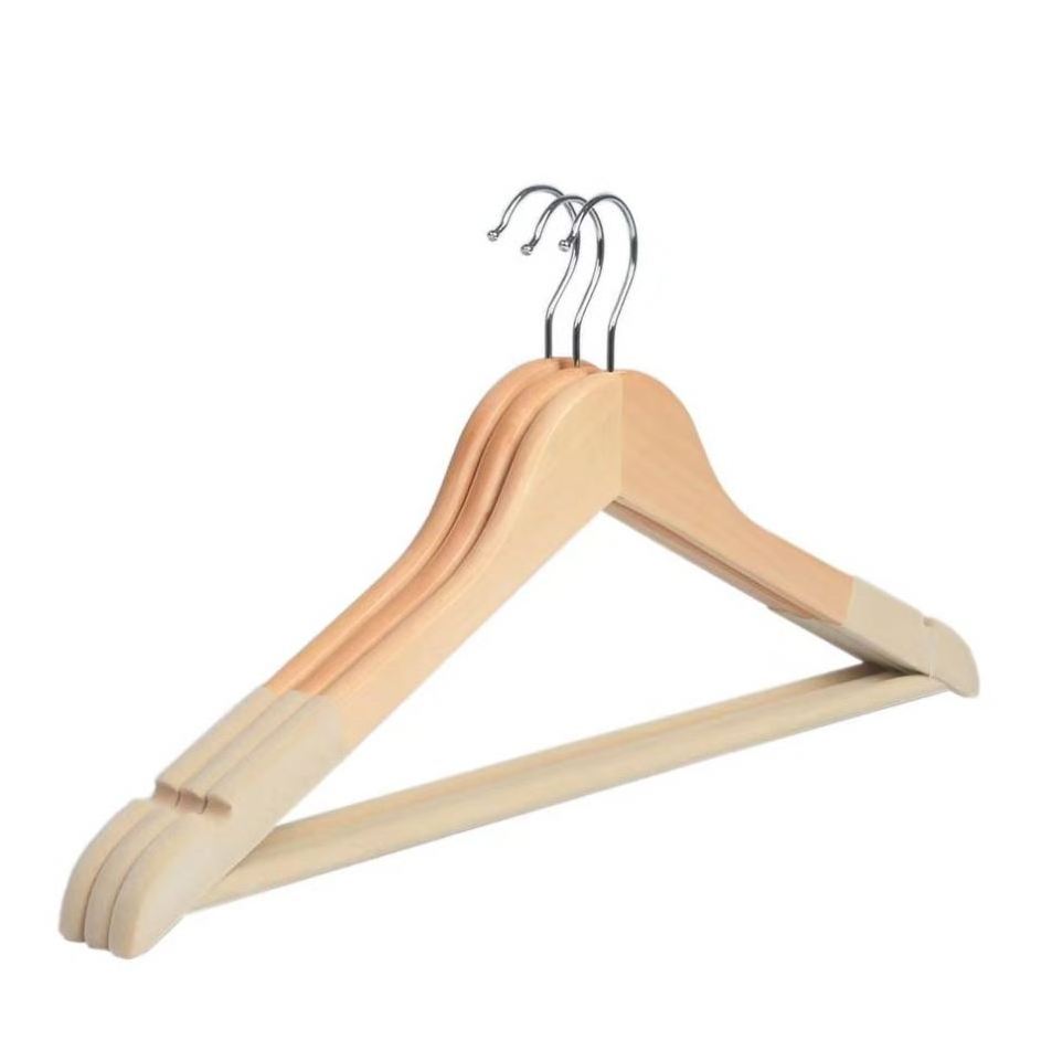 Cloth Hanger Wood Clip Hanger Clothes Hanger 20 Wooden Hooks for Clothing Non Slip Laminated Wooden Custom Logo Luxury Natural