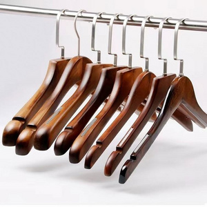 Cloth Hanger Wood Clip Hanger Clothes Hanger 20 Wooden Hooks for Clothing Non Slip Laminated Wooden Custom Logo Luxury Natural