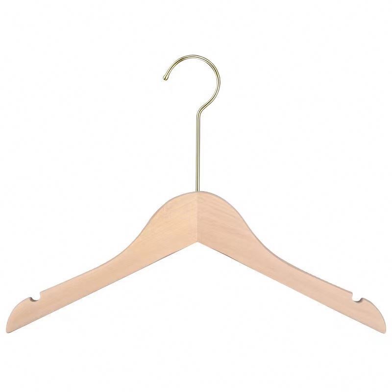 Manufacturer Wholesale Hangers High Quality Custom Logo Clothes Shop Rack Hanging Coats Wooden Cloth Hanger Wood Natural 20 40g