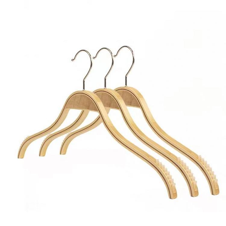 Wooden Clothes Hangers with available logo and size Classical Standard Adult Solid with Pant Bar 20 Wooden Wall Hook