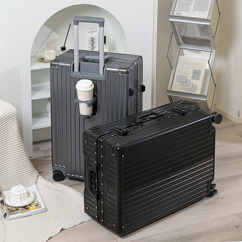 New Arrival Vintage Multifunctional Abs Luggage Hardside Luggage Suitcase With Cup Holder