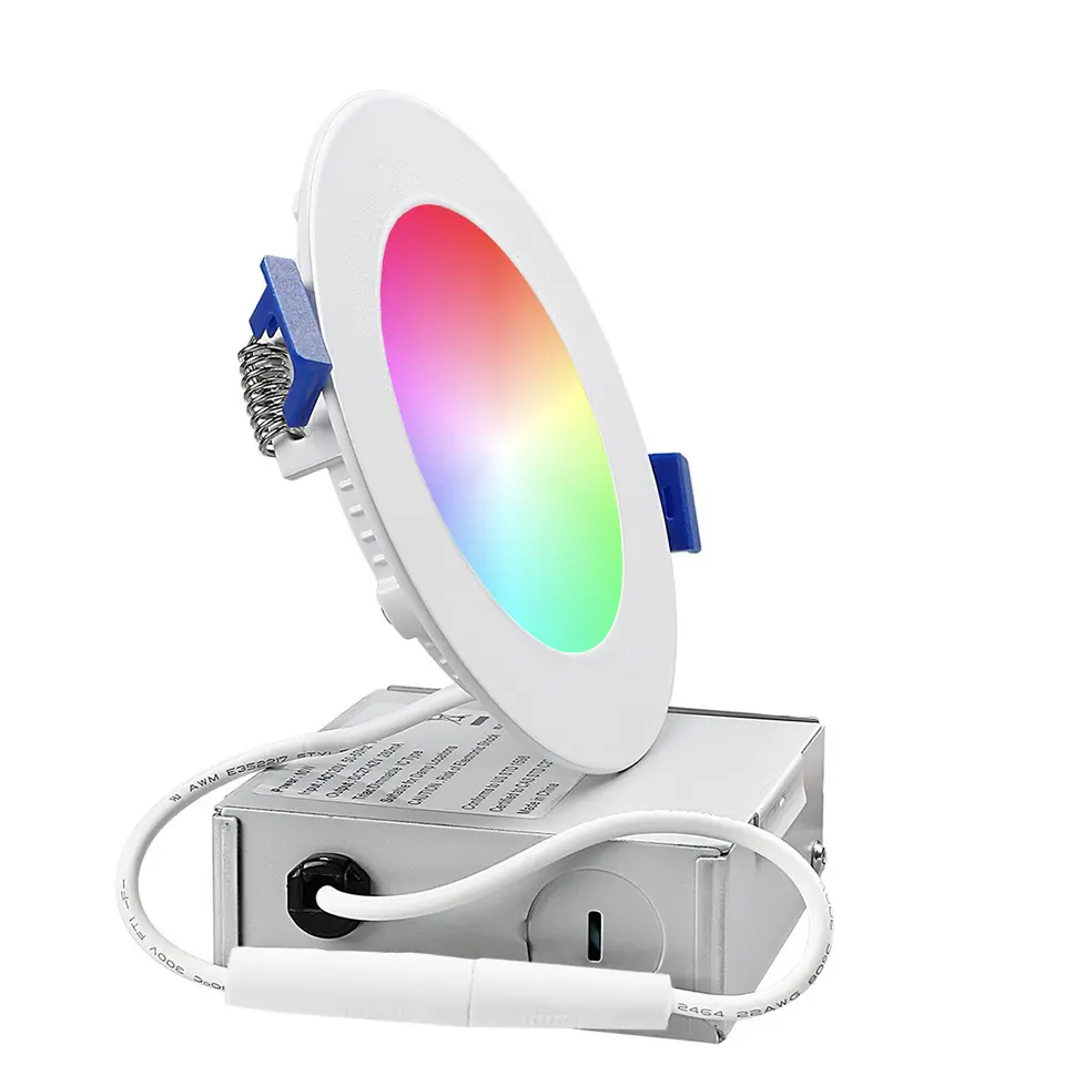 New 4 inch, 6 inch 16 Million Colors Spot LED Smart RGB White Recessed Downlight Wifi Control Led Panel Lights