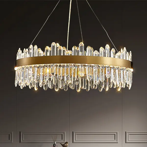 Chandelier light Post-modern Light Luxury Living Room Glass Pendant Light Creative Round Led Crystal Chandeliers For Room