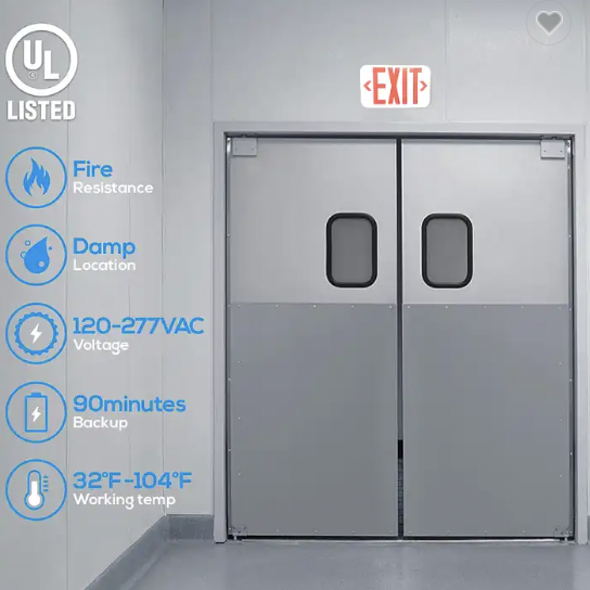 USA Led Exit Emergency Light With Backup Battery  Red Green Double Sided Exit Sign For Hospital Hotel