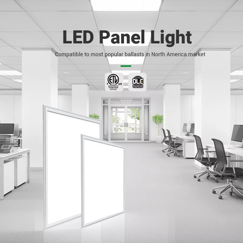 High Quality DLC Led Panel Light 1200x300 Suspended Surface Mounted Hanging Square Flat Led Panel