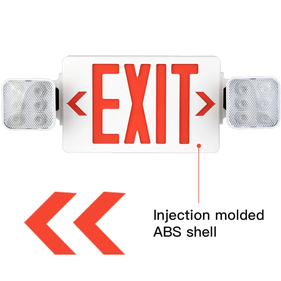 USA wholesale Led Emergency Light Adjustable Rechargeable exit sign Double Head Emergency Light