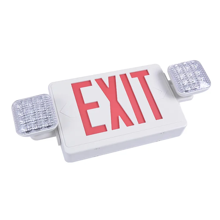 USA wholesale Led Emergency Light Adjustable Rechargeable exit sign Double Head Emergency Light