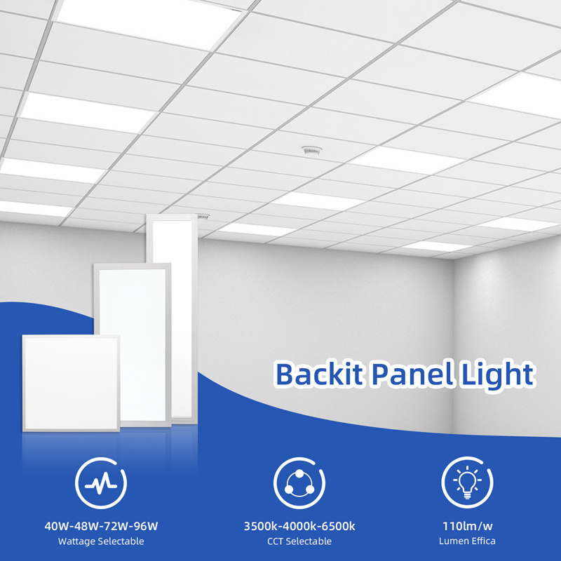 120-347V  DLC Led Panel Light 1200x300 Suspended Surface Mounted Hanging Square Flat Led Panel