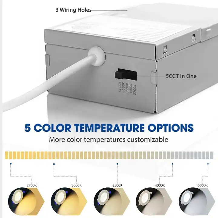 Canada Stock Energy Star ETL 6 Inch 12W 5CCT No Flicker Dimmable Recessed Round Ultra Slim Led Panel Lights Ceiling