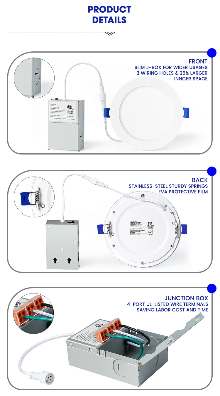 Canada and USA In Stock Energy Star ETL LED Recessed Downlight Dimmable 5CCT Pot Lights 4 Inch Slim Panel Light