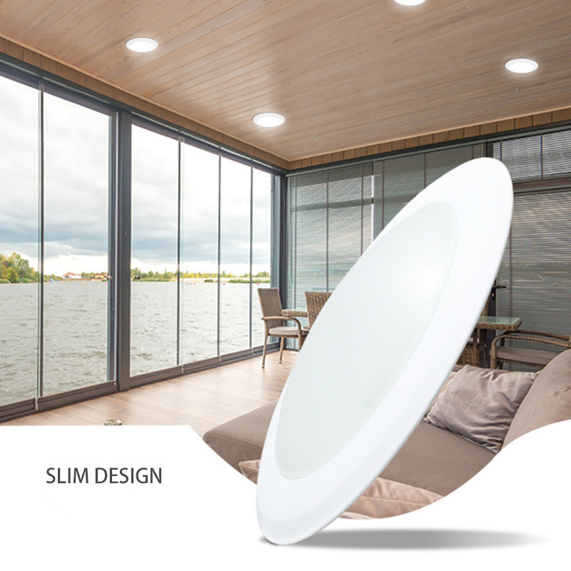 Round White Dimmable Led Disk Light Ultra Thin Flush Mount Mini Ceiling Lights 15W Trimless Recessed Downlights ETL Listed