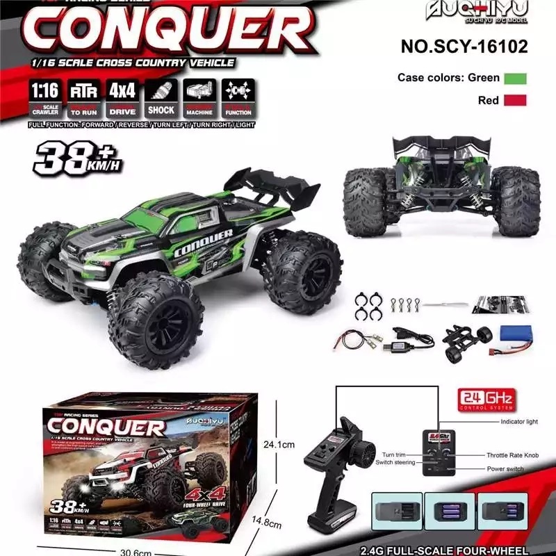 JJRC SCY-16102 2.4g Off-Road Big Wheel Electric 4WD 38km/h With LED Headlights High Speed Remote Control Car For Birthday Gifts