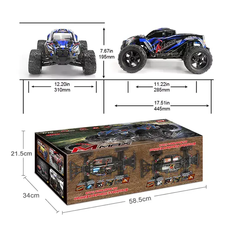 Remo Hobby 1031Lipo 1/10 Remote Control Off Road 40km/h High Speed RC Monster  Rock Crawler 4WD Truck Toy Car