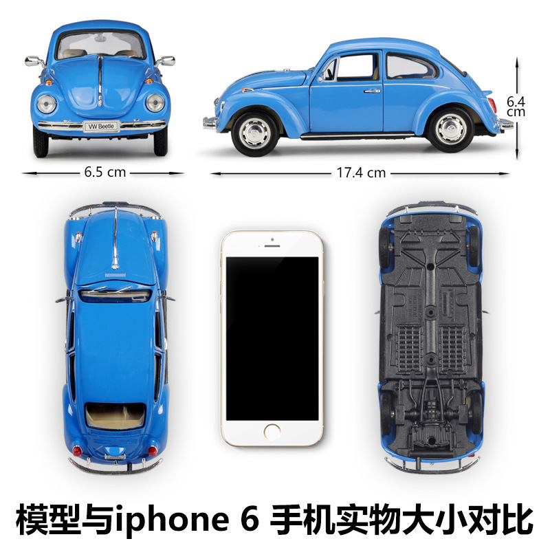 Hot Selling Welly 1:24 Vol kswagen Beetle Car Metal Collectible Simulation Die Cast Car Alloy Car Model