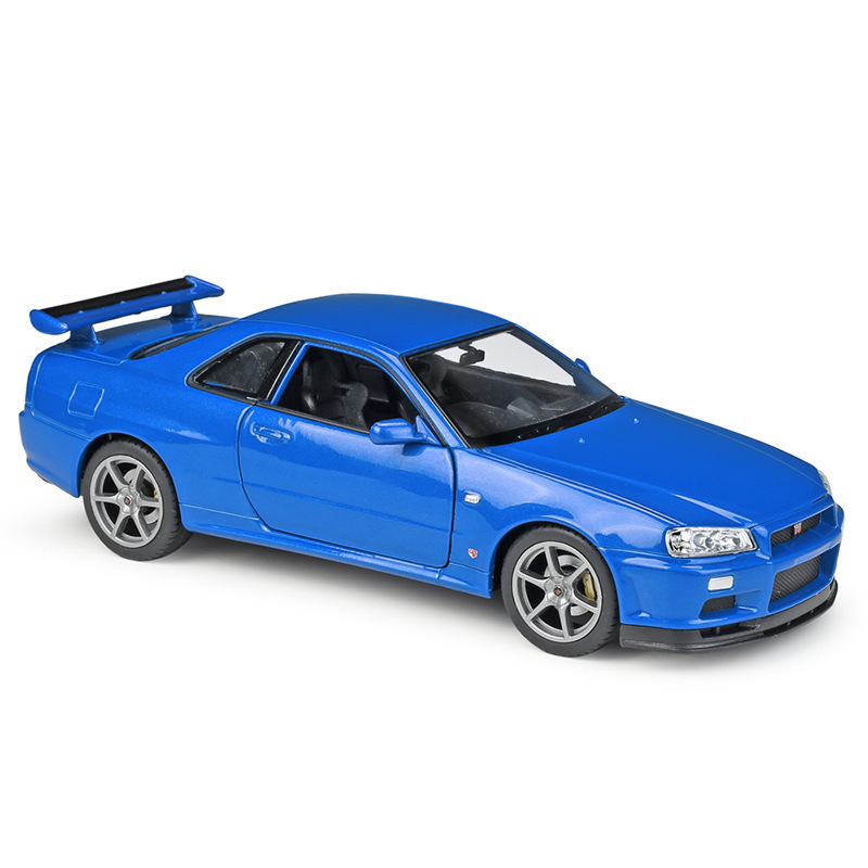 Welly 1:24 N issan S kyline GT-R R34 Car Metal Collectible Simulation Die Cast Car Alloy Car Model TOY