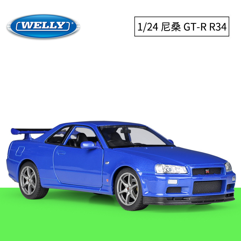 Welly 1:24 N issan S kyline GT-R R34 Car Metal Collectible Simulation Die Cast Car Alloy Car Model TOY