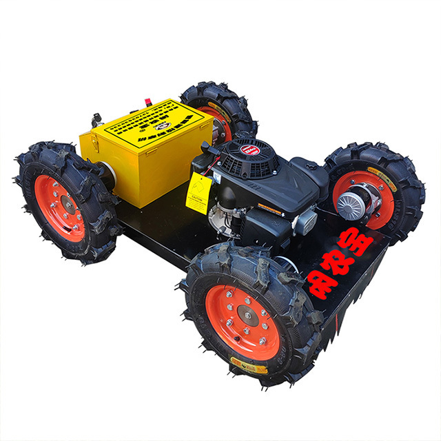 Factory sales Wheeled Lawn Mower 4WD Grass Trimmer Radio Control 4 Wheel Gasoline Power Robot Lawn Mower