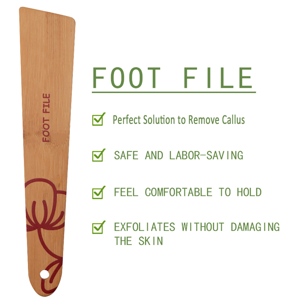 Bamboo Pedicure Foot Files Callus Remover Feet Rasp Foot Sander Foot Scraper for Dead Skin