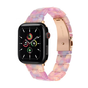 Fashion Luxury 40/42mm Resin Band for Apple Watch Band OEM Women with Stainless Steel Buckle for iWatch Resin Apple Watch Band