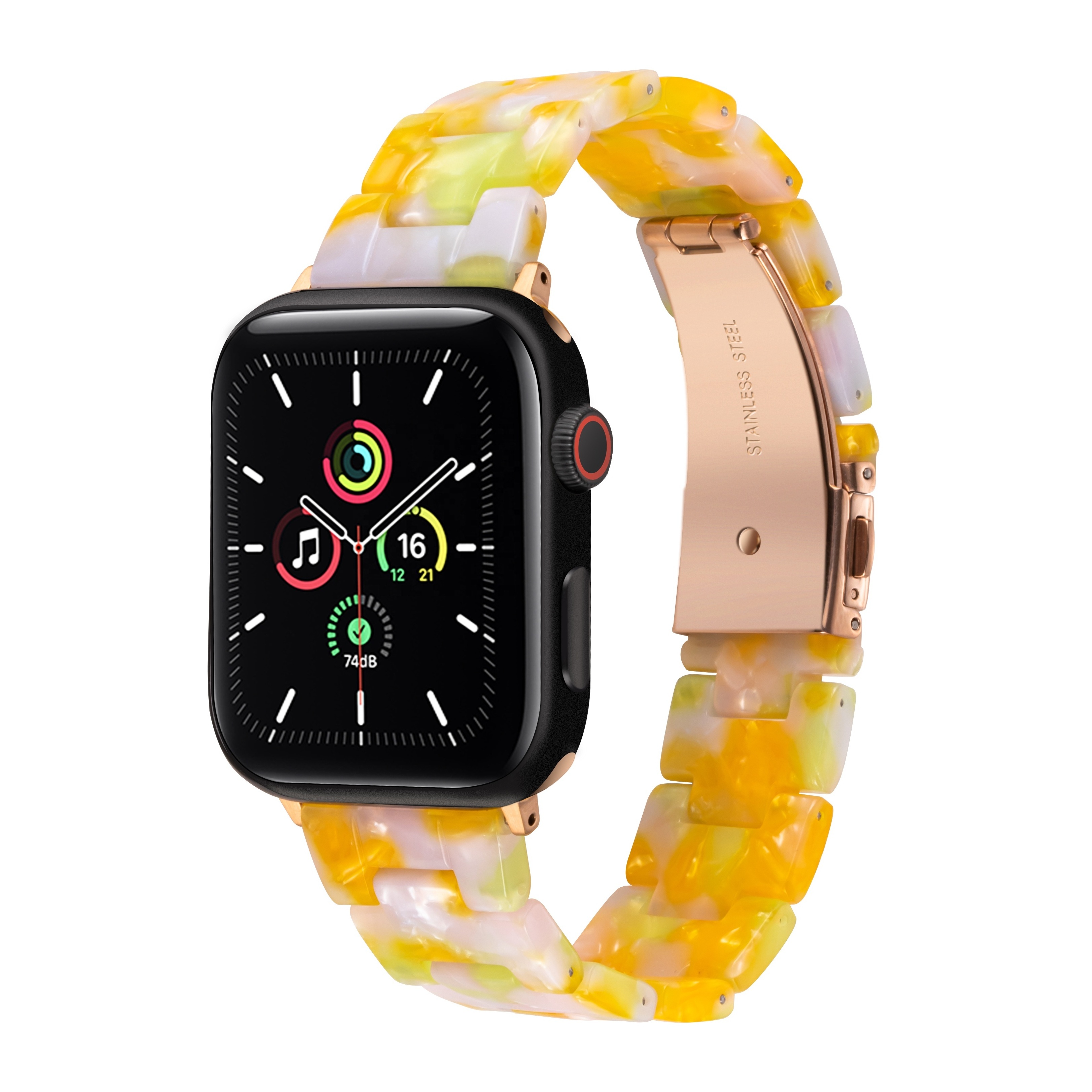 Fashion Luxury 40/42mm Resin Band for Apple Watch Band OEM Women with Stainless Steel Buckle for iWatch Resin Apple Watch Band