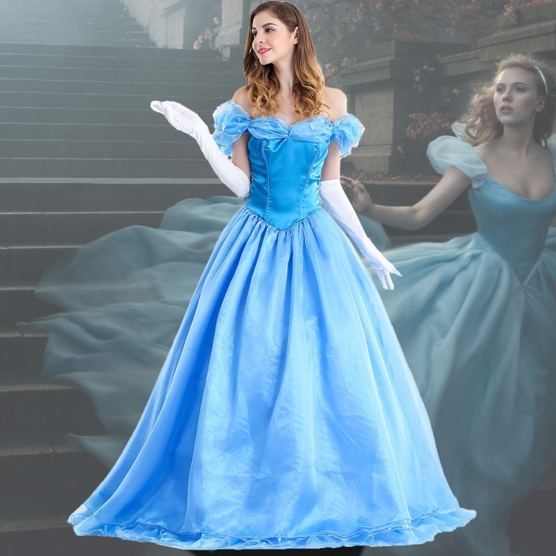 New Halloween Costume Belle Princess Dress Adult Beauty and the Beast Belle Snow Game Party Costume