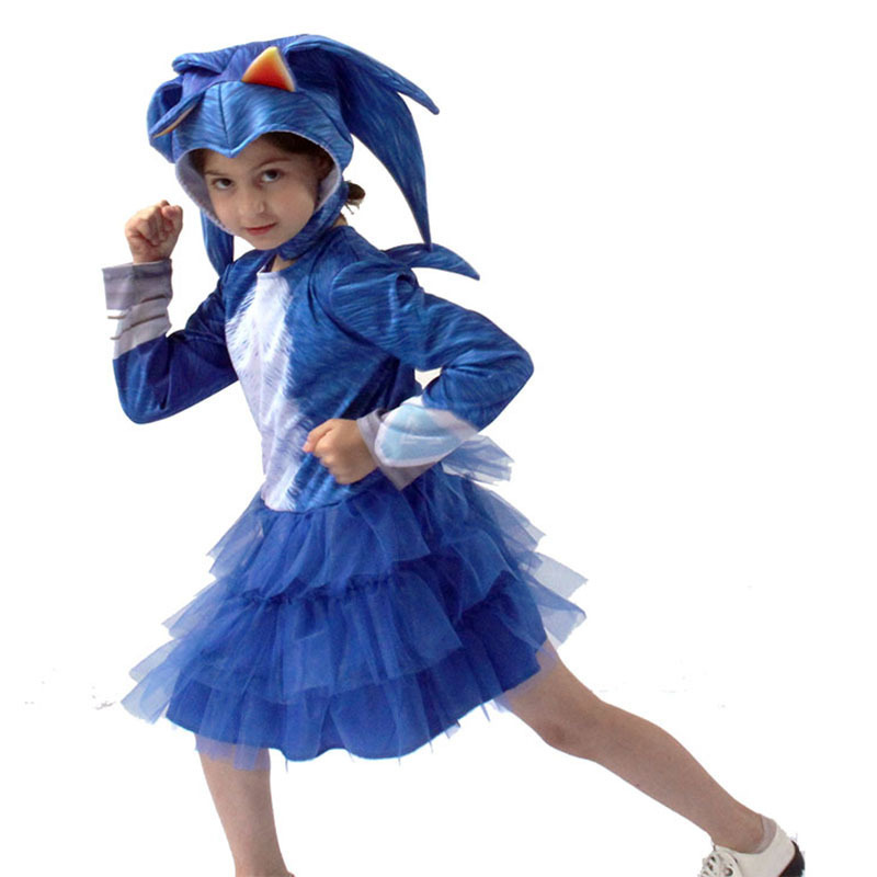 Halloween Girls Sonic Costume Cosplay Anime Costume Sonic Kid Costume